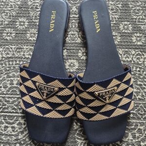Prada Black and Tan Sandals